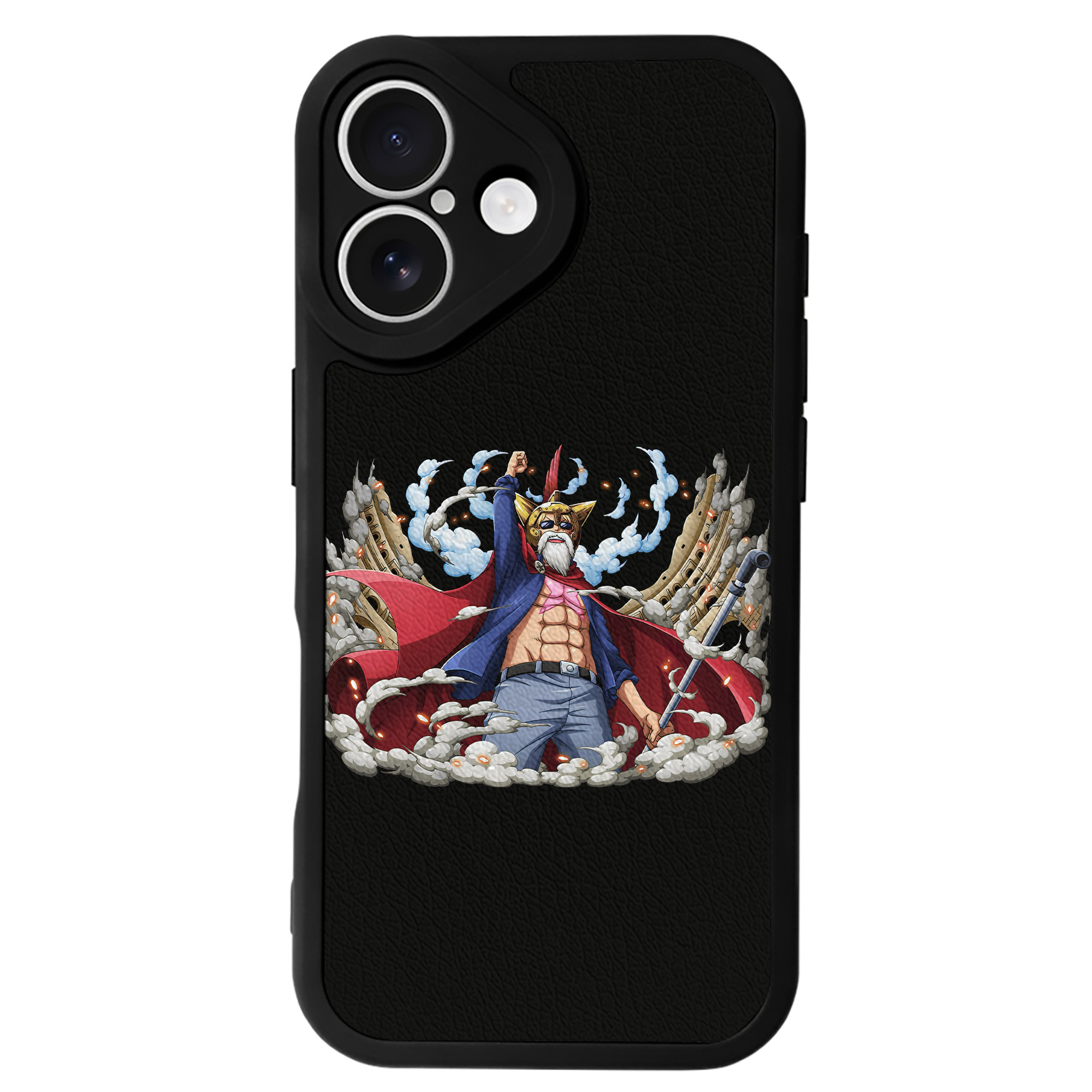 （画像用） ワンピース モンキー・D・ルフィ ONE PIECE Monkey D. Luffy 【iPhone 16シリーズ対応】シリコンスマホケース（レザー調） 材質：シリコン